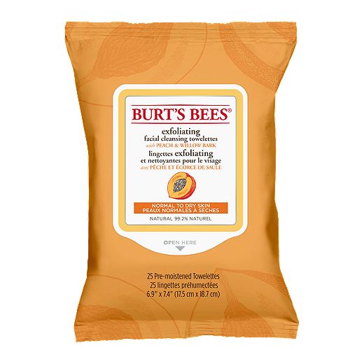 Burts Bees Facial Towelettes - Peach 25 Ct