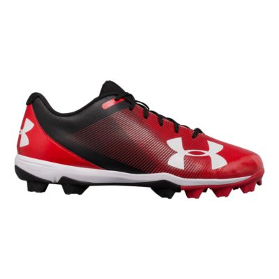 black and red baseball cleats
