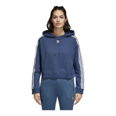 blue adidas cropped hoodie