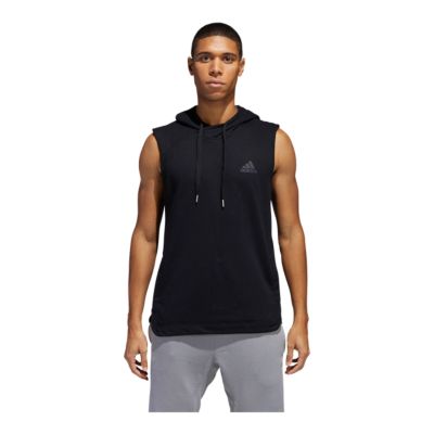 adidas sleeveless hoodie mens