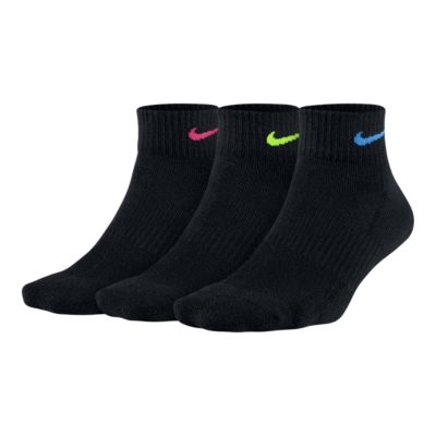 nike performance cushion quarter socks junior