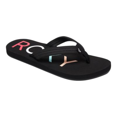 roxy black flip flops