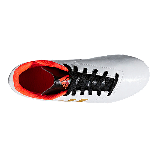 adidas Kids' Conquisto II FG Outdoor Soccer Cleats WhiteGold adidas Kids' Conquisto II FG Outdoor Soccer Cleats WhiteGold