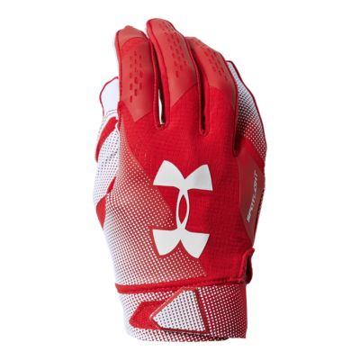 all red under armour football gloves