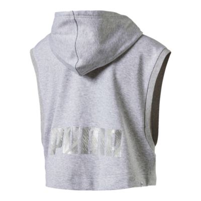 cropped sleeveless hoodie