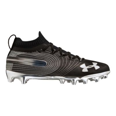 black and white under armour football cleats