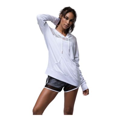 white mesh hoodie women's