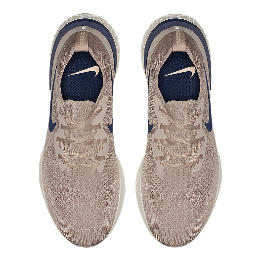 Nike Men's Epic React Flyknit Running Shoes TaupeBlueGrey Nike Men's Epic React Flyknit Running Shoes TaupeBlueGrey