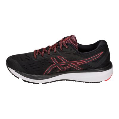 red and black asics mens