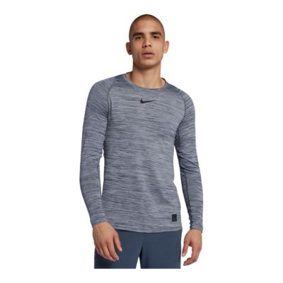 nike men's pro heather long sleeve fitted shirt