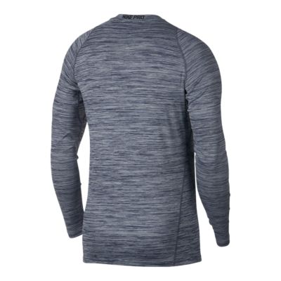 nike men's pro heather long sleeve fitted shirt