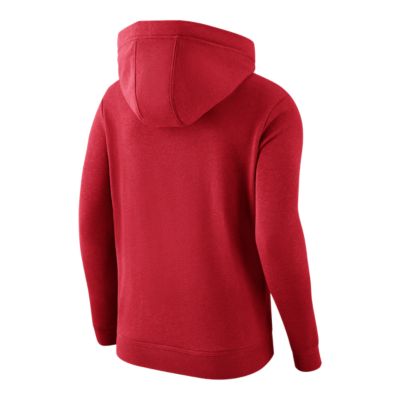 nike club pullover hoodie red