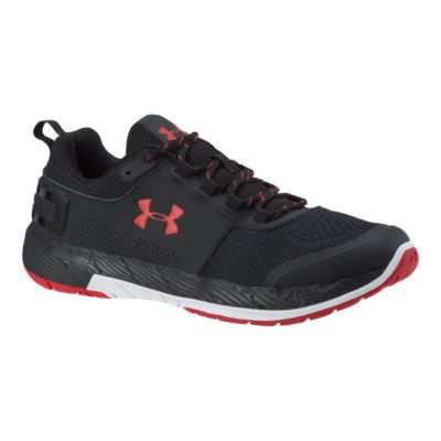 mens black and red under armour shoes
