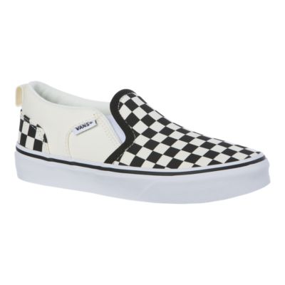 boys vans black and white