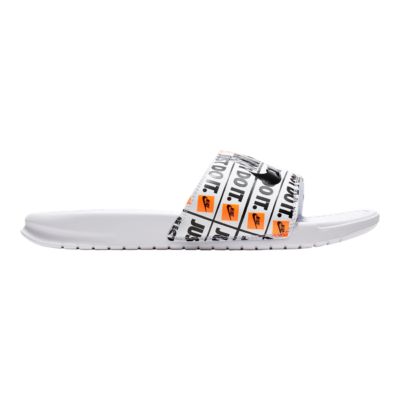 nike sandals white and black