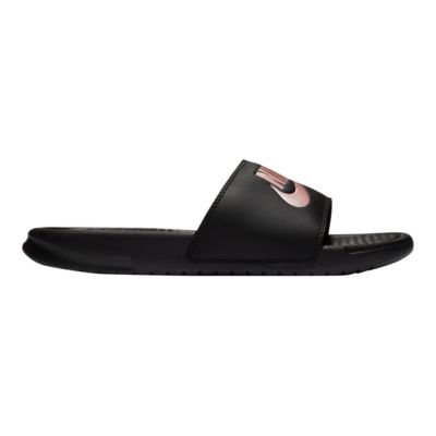 nike benassi sliders in black