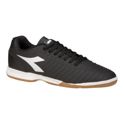 black and white indoor soccer shoes