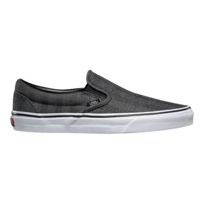 vans black herringbone slip on