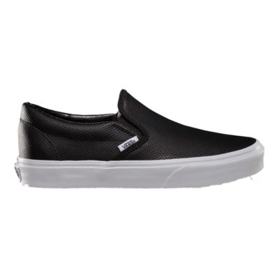 vans white perf leather slip on