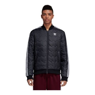 adidas quilted bomber jacket mens