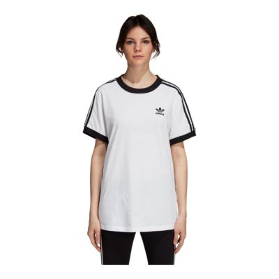 womens adidas three stripe t shirt