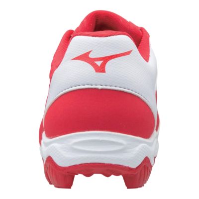 white and red mizuno cleats