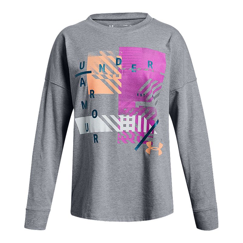 Under Armour NWT Girl's Youth UA Verge Long Sleeve Top Gray Size S M L XL 