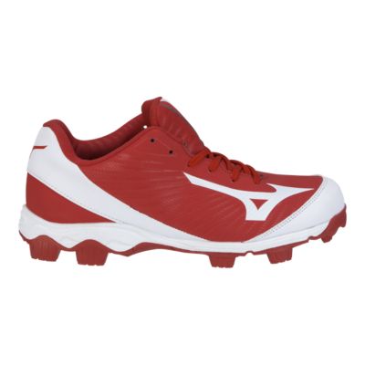 red mizuno cleats