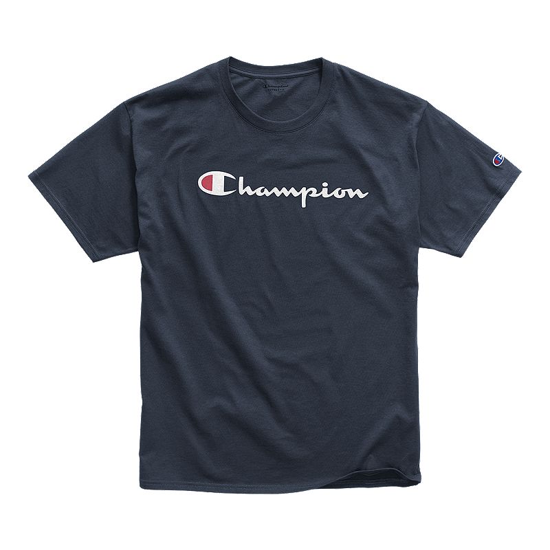 Screen Print Script Champion Mens Classic T-Shirt 