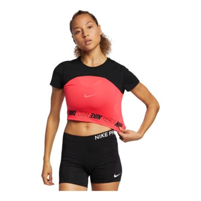 nike pro crop top and shorts