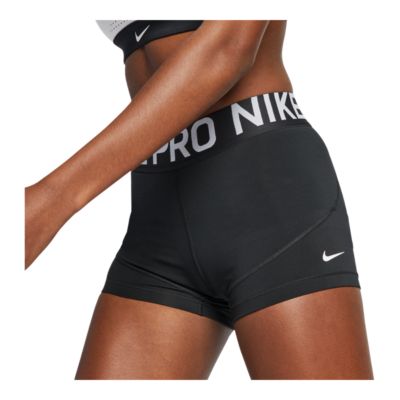 nike pro women's 3 shorts black