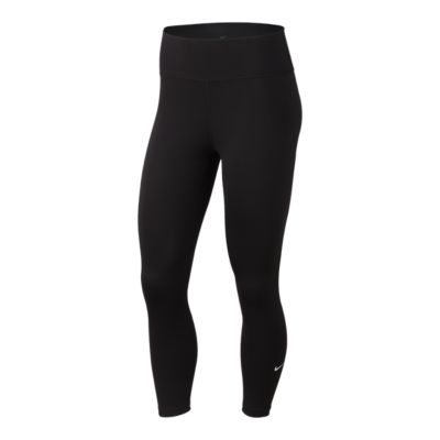 nike training one tight cropped leggings with taping in black