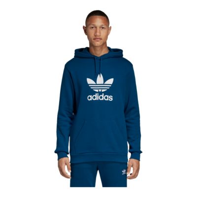 adidas men's trefoil logo graphic pouch pocket pullover hoodie