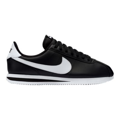 white and black nike cortez shoes