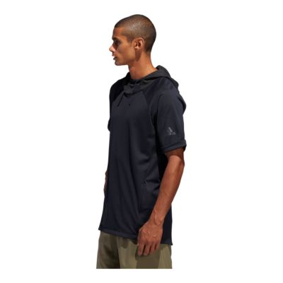 adidas short sleeve hoodie mens