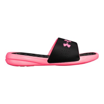 under armour pink flip flops