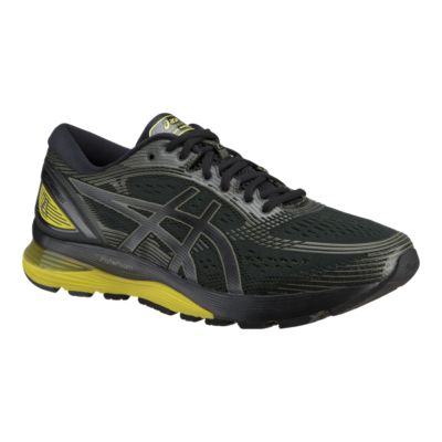 asics black and yellow shoes