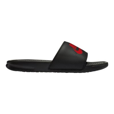 nike benassi slides black and red