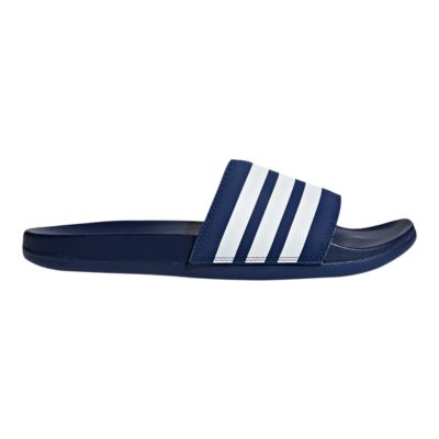 adidas slides navy and white