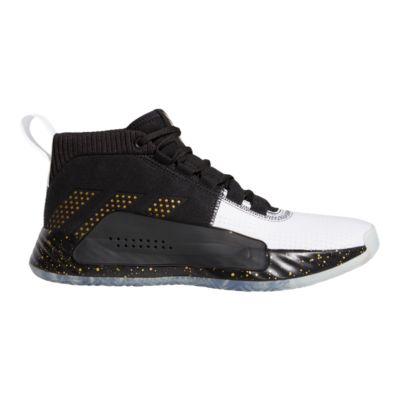 black white and gold basketball shoes