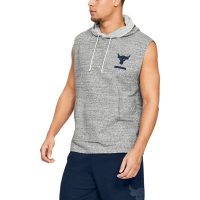 the rock sleeveless hoodie