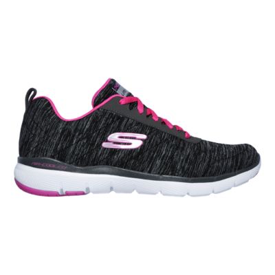 skechers black and pink shoes