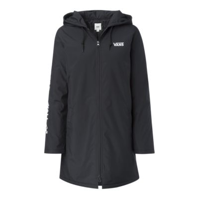 vans alliance black elongated windbreaker jacket