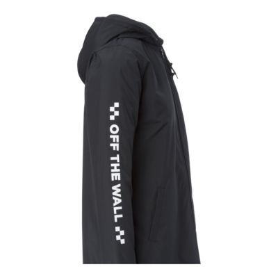 vans alliance black elongated windbreaker jacket