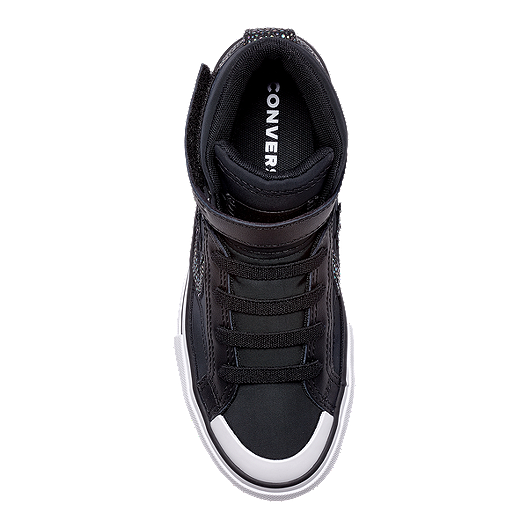 Converse Girls' Pro Blaze Strap Shoes - Black/White | Sport Chek