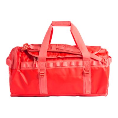 red north face duffel bag