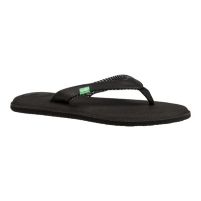 sanuk women's black flip flops