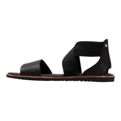 black sorel sandals