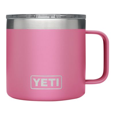 pink yeti mug with handle