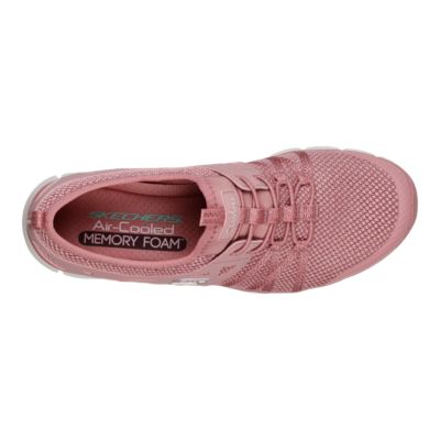 skechers air cooled memory foam pink